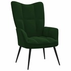 Chaise de relaxation vert foncé velours