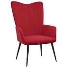 Chaise de relaxation rouge bordeaux velours