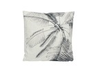 Coussin extérieur motif palmiers blanc gris - 45 x 45 cm