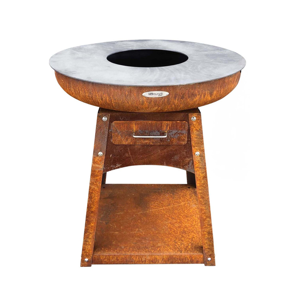 Barbecue brasero en acier zelos hauteur 71 cm diamètre 62 cm