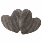 Coussins en forme de cœur 2 pièces fausse fourrure gris