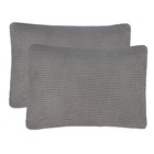 Coussin 2 pcs coton tricoté lourd 60 x 40 cm gris foncé