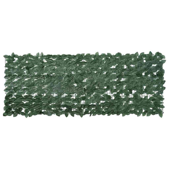 Écran de balcon avec feuilles vert foncé 200x75 cm