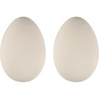 2 œufs factice en plâtre couleur blanc pour poule