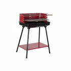 Barbecue à charbon sur pied  rouge acier (53 x 37 x 80 cm)