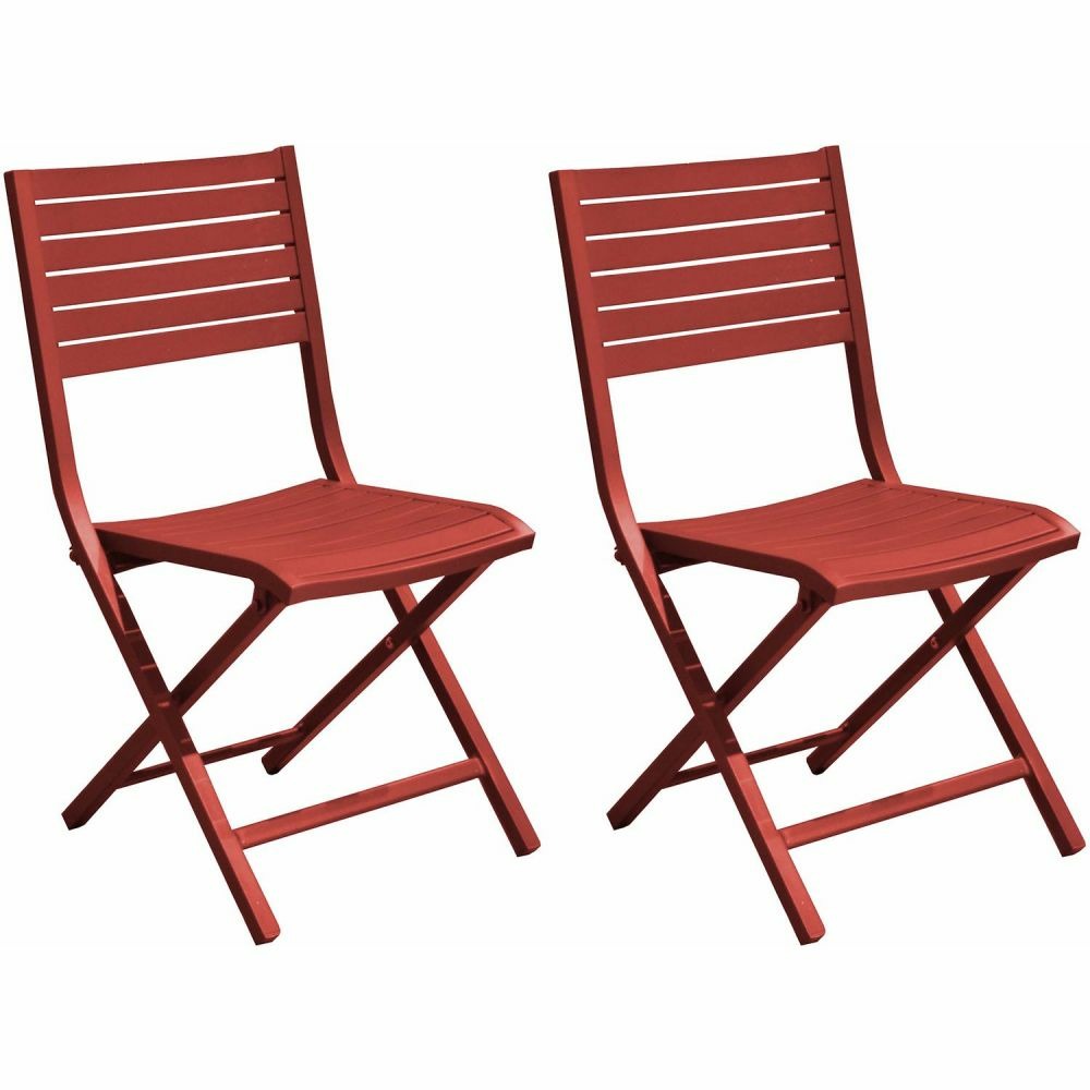 Chaises pliantes en aluminium lucca (lot de 2) rouge