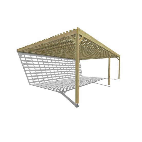 Pergola bois • 8m x 5m • adossée • sens profondeur • lattage bois • livraison comprise
