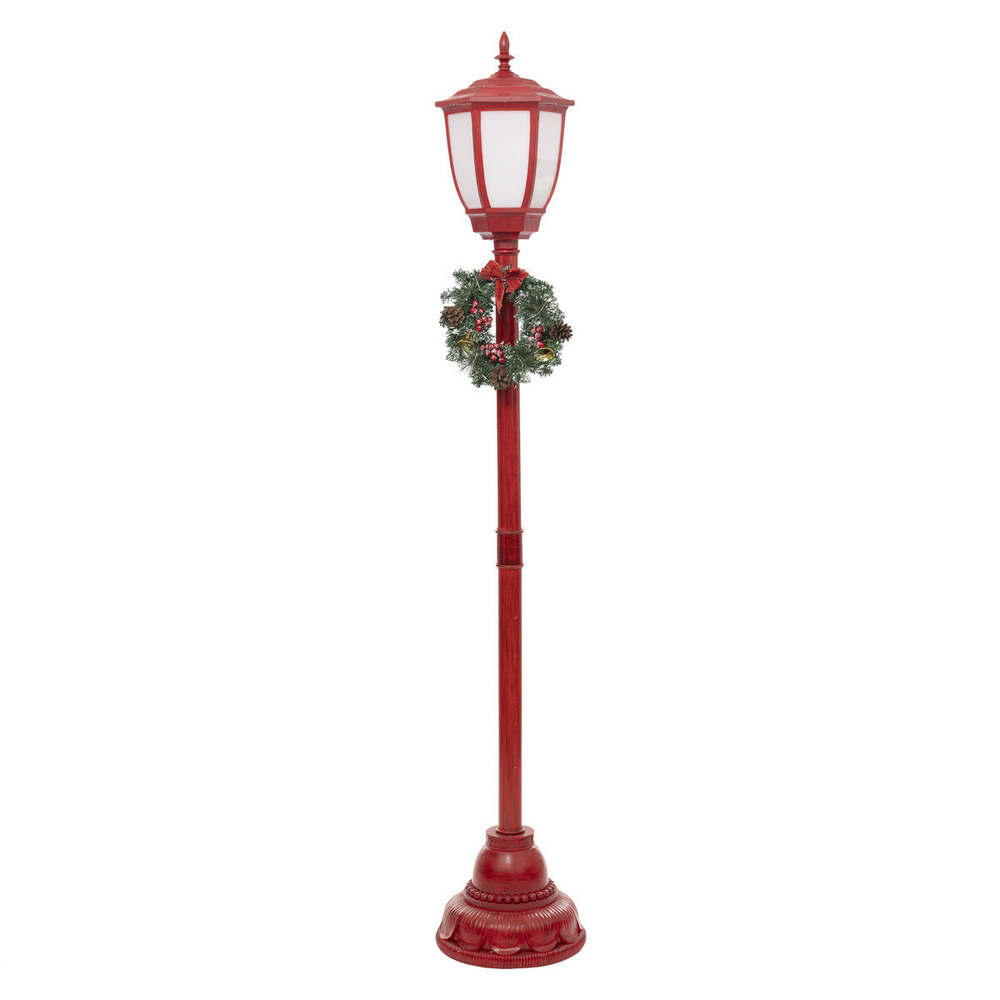 Déco lumineuse intérieur lampadaire rouge 1 lanterne 74 led