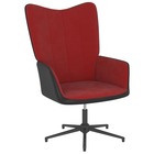 Chaise de relaxation rouge bordeaux velours et pvc