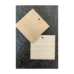 5 étiquettes bois carrée à suspendre taille étiquette - carrée 9.5 x 9.5 cm