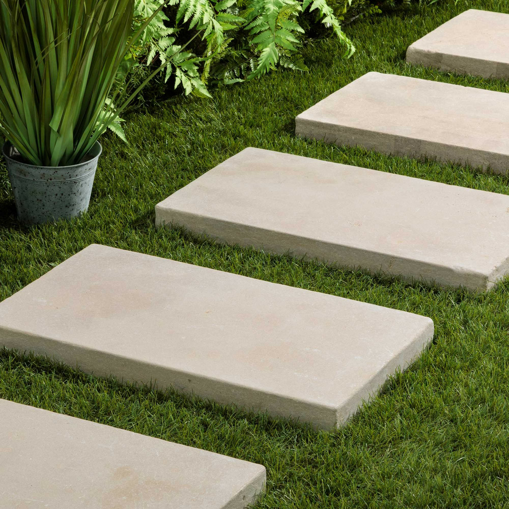 Pas japonais rectangle pierre de l'atlas beige 61x33x5 cm (à l'unité) - ro'ma nature