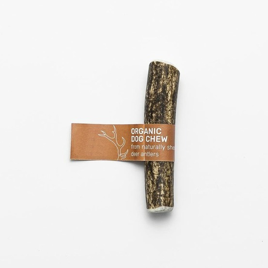 Jaja - bois de cerf pour chien naturel fendu à mâcher, 15cm