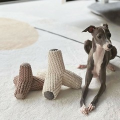 Breuuer - jouet pour chien avec couineurs, forme tétrapode, taupe, 14x14x14cm