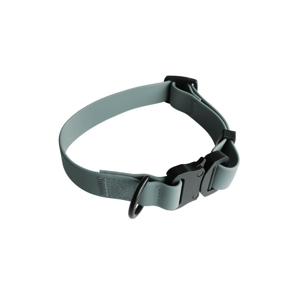 Mellem - collier chien réglable et imperméable, vert de gris, 43 - 56x2,5cm