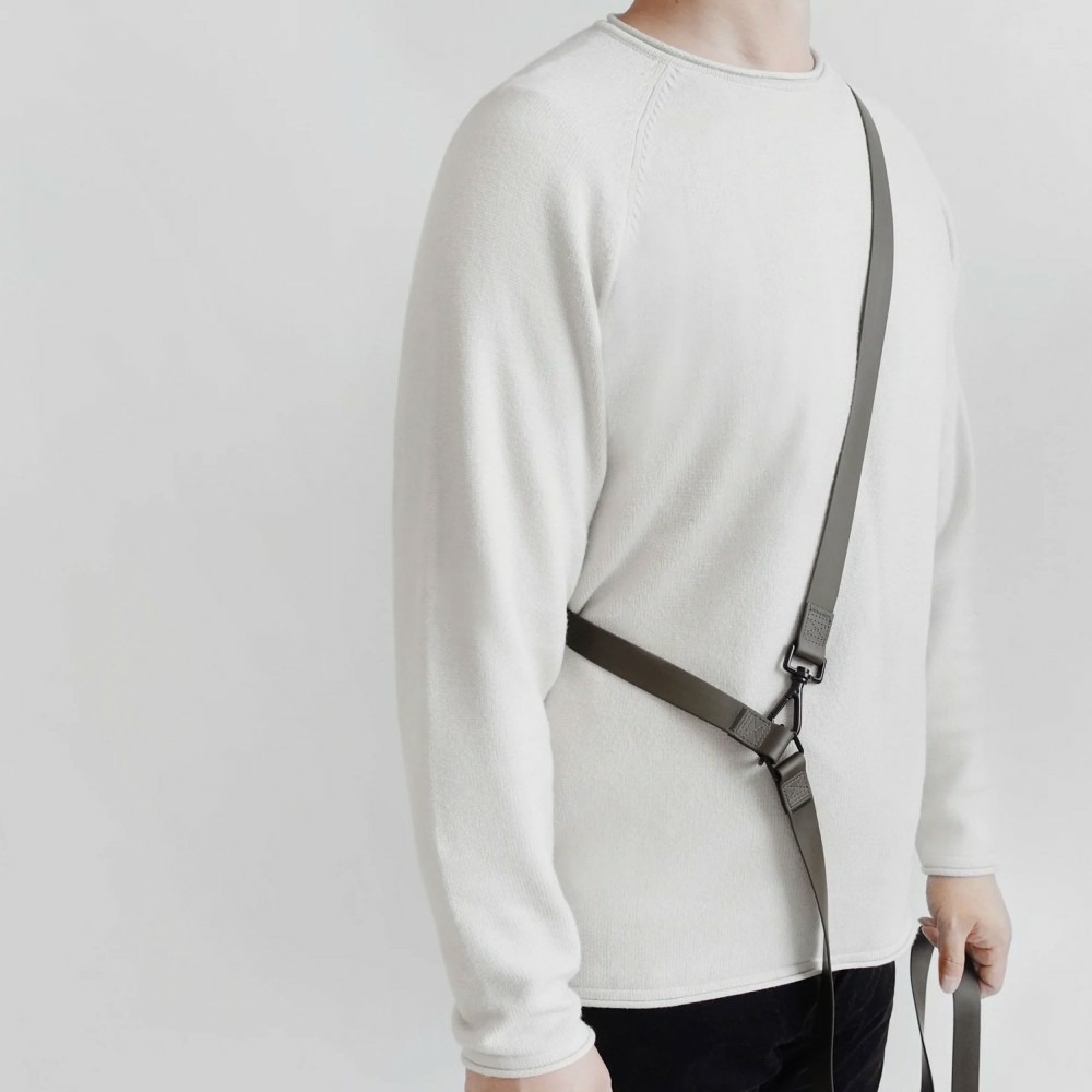 Mellem - extension laisse 80cm imperméable, kaki, 80x2,5cm