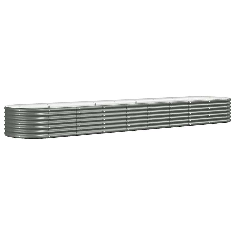 Lit surélevé de jardin acier galvanisé 368x80x36 cm gris