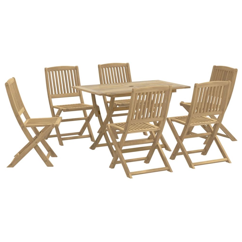 Ensemble à manger de jardin 7 pcs bois d'acacia solide