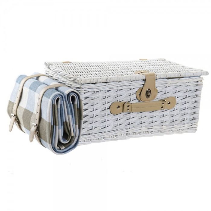 JOIKIT Lot De 2 Paniers Pique-Nique En Osier Ovales Avec Doublure - Traditionnels Et Élégants
