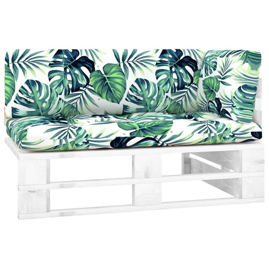 Canapé d'angle palette de jardin bois de pin imprégné de blanc