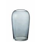 Vase oeuf en verre bleu 17x29cm