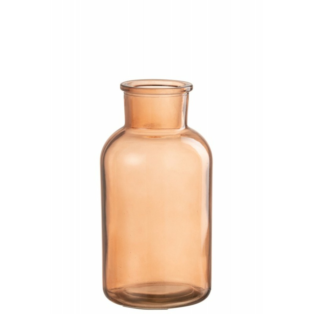 Vase bouteille en verre marron 10x10x20 cm