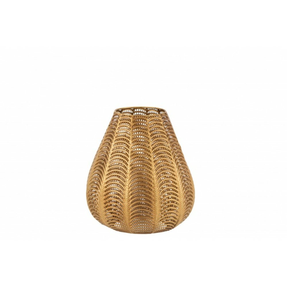 Bougeoir en métal doré 24x24x31 cm