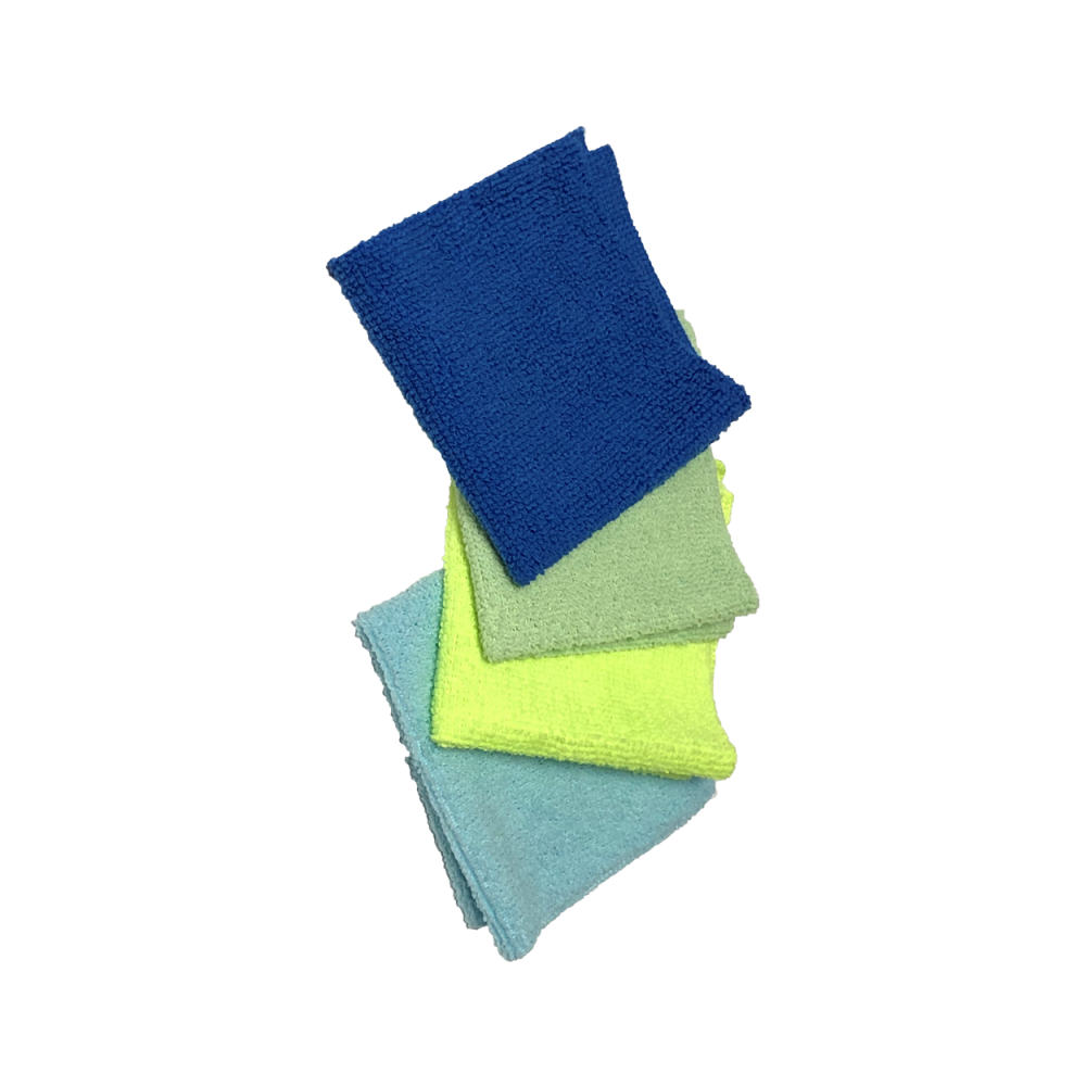 Mini chiffons microfibres action antibactérienne | lot de 4 petits chiffons pour écrans |