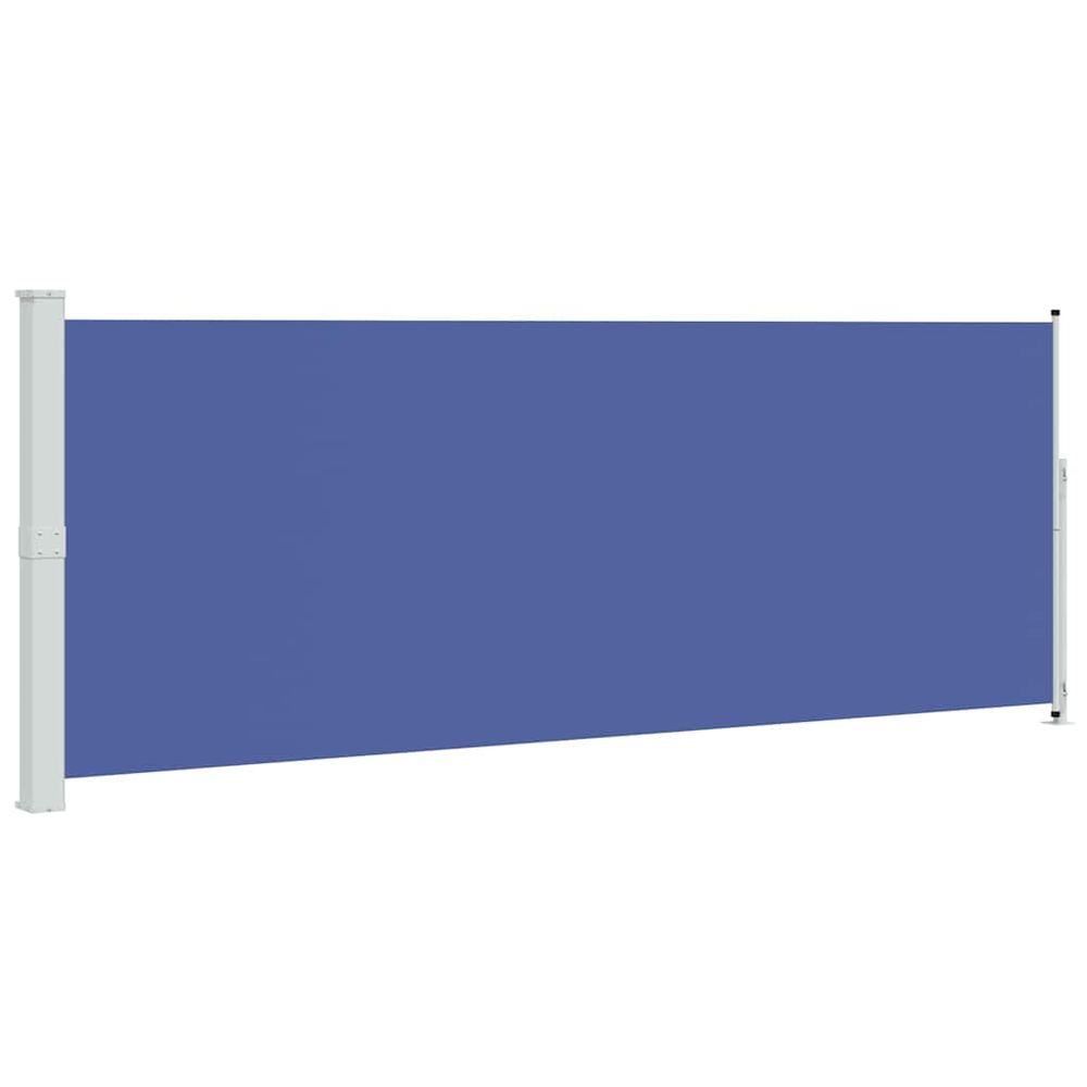Auvent latéral rétractable de patio 180x500 cm bleu
