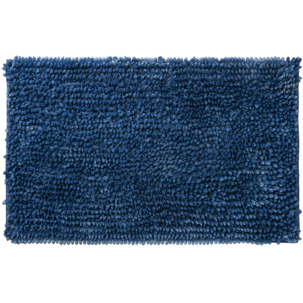Silky - tapis de bain en polyester uni bleu bleu 60x120cm