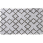 Croisy - tapis de bain en coton fantaisie blanc 50x80cm