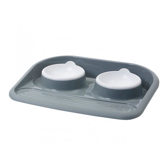 Plateau repas 2x300 ml, majordome, pour chien ou chat