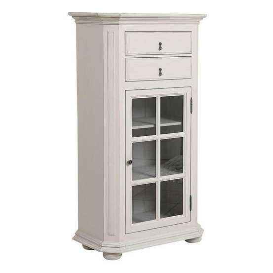 Bibus 1 porte vitrée mdf blanc - bruges interior's