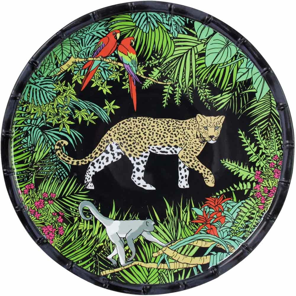 Grande assiette plate mélamine - 28 cm - motifs jungle