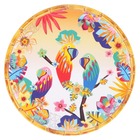 Grande assiette plate - 28 cm - perroquets de bahia
