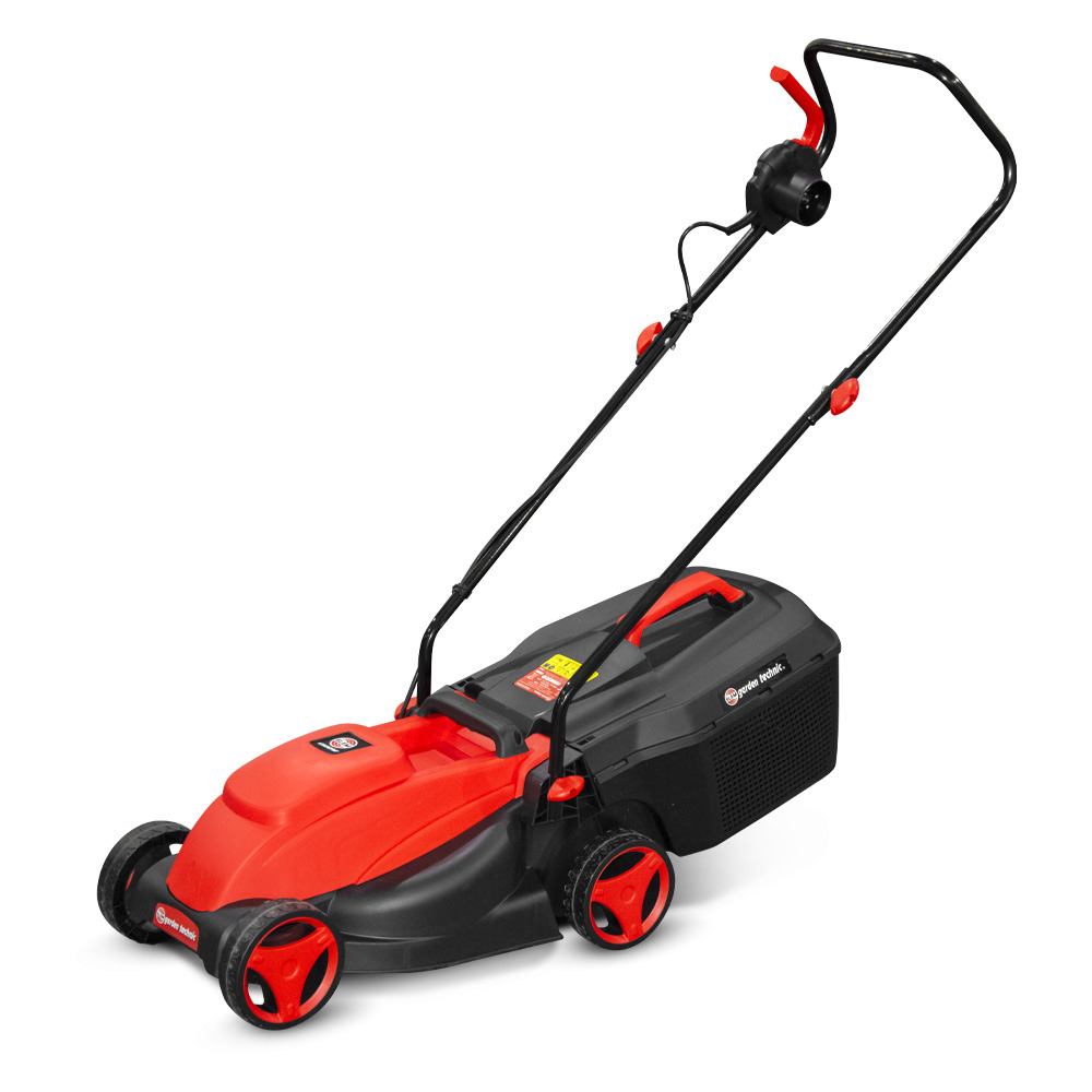 Tondeuse à gazon électrique 1300w - largeur 32cm, 3 hauteurs de coupe, bac 25l -