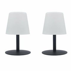 Lot de 2 lampe de table sans fil led standy mini gris acier h25cm