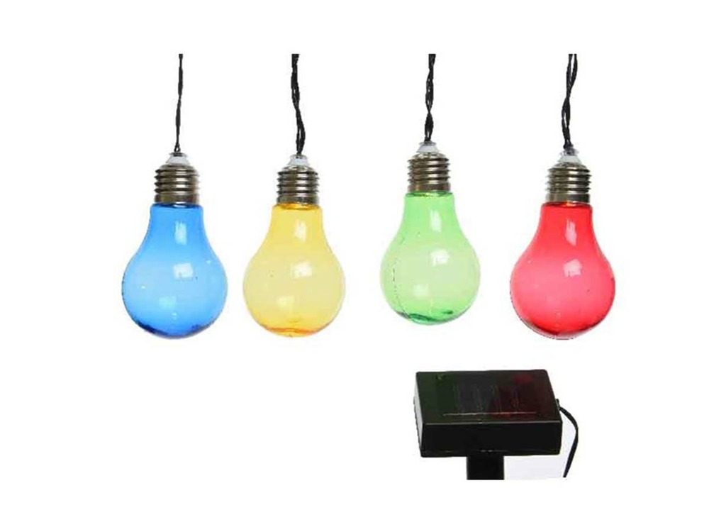 Guirlande lumineuse solaire 10 ampoules led multicolore