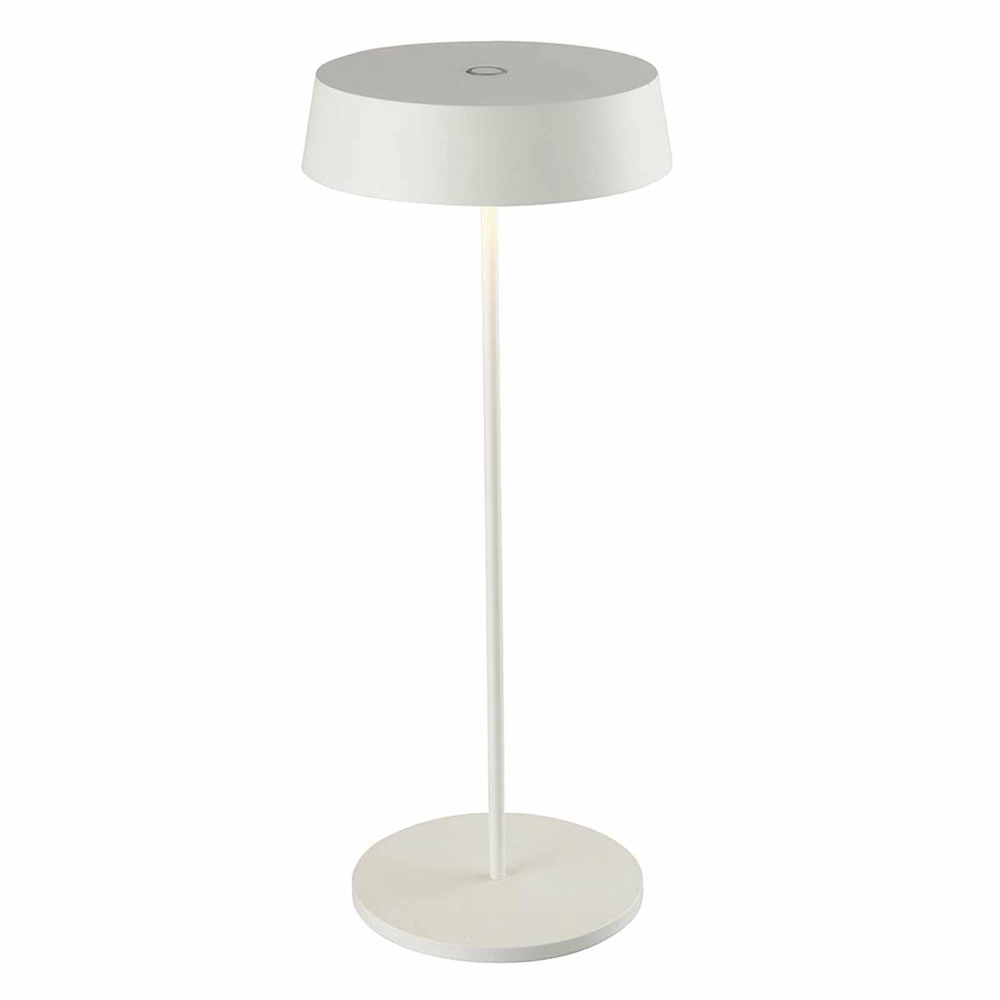 Lampe de bureau sans fil led platy blanc aluminium h29cm