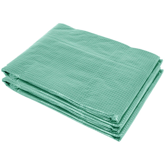 Bâche de rechange serre tunnel 6 m², bâche dim. 3l x 2l x 2h m pe anti-uv imperméable 6 fenêtres + porte enroulable zippée vert