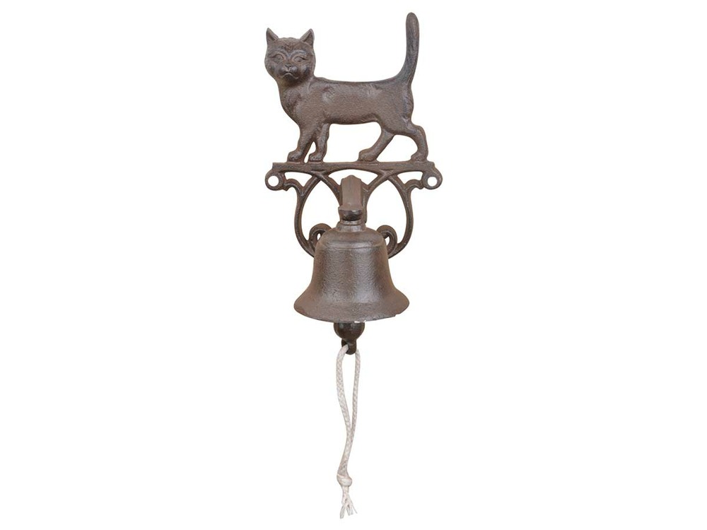 Cloche de porte en fonte petit chat