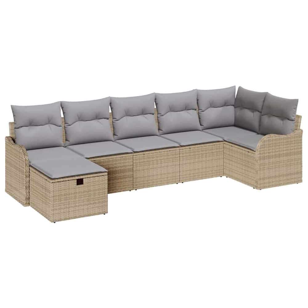 Ensemble de canapé de jardin 7 pc poly rotin