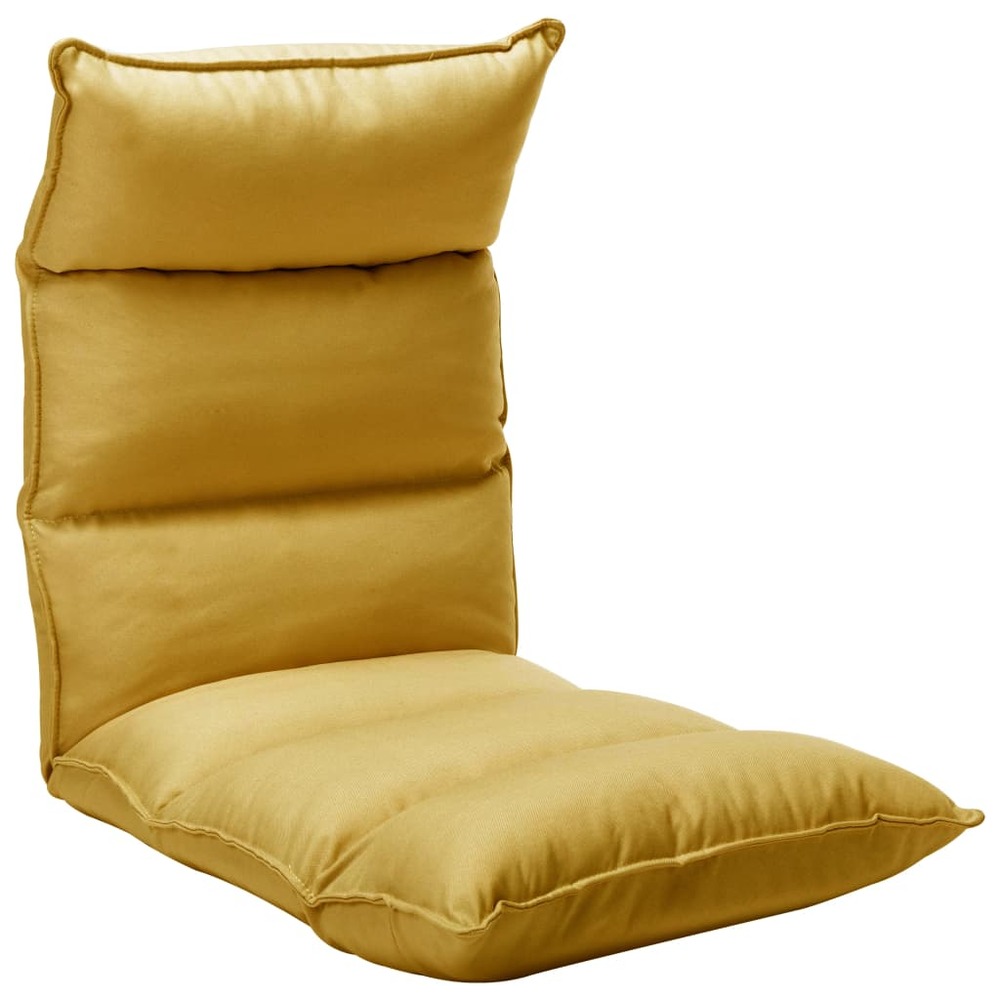 Chaise pliable de sol jaune moutarde tissu