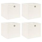 Boîtes de rangement 4 pcs blanc 32x32x32 cm tissu