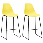 Chaises de bar lot de 2 jaune plastique