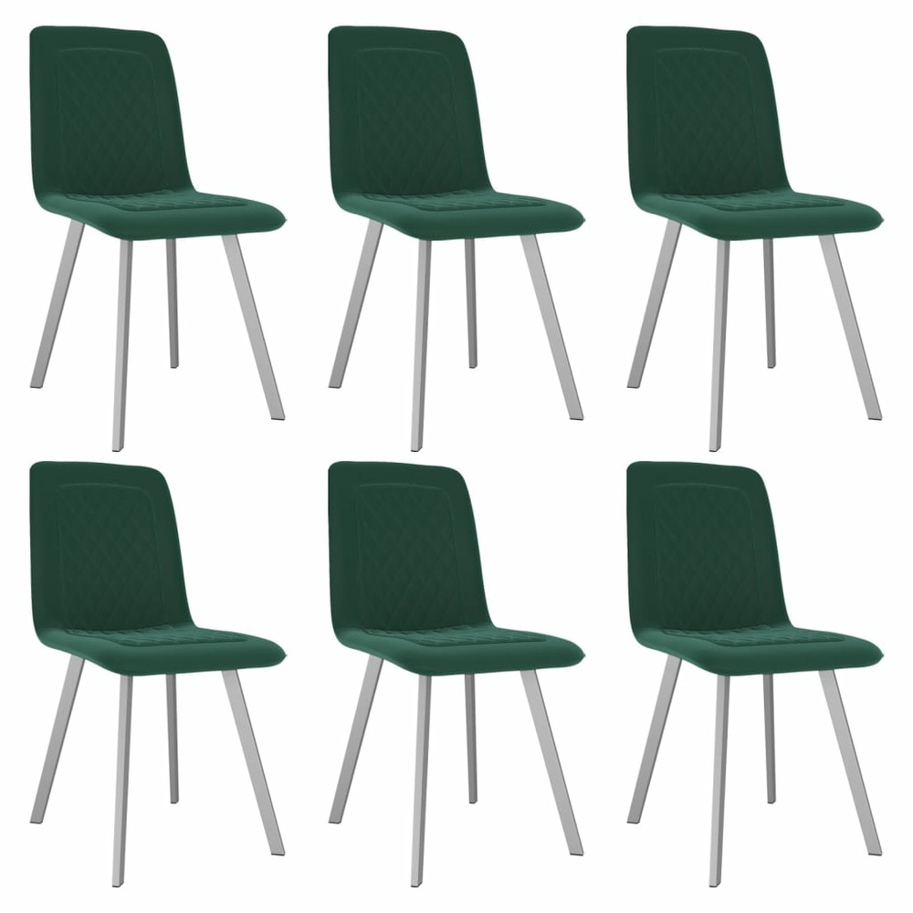Chaises de salle à manger 6 pcs vert velours
