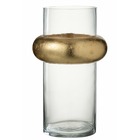 Vase cylindrique avec bague en verre transparent 20x20x36 cm