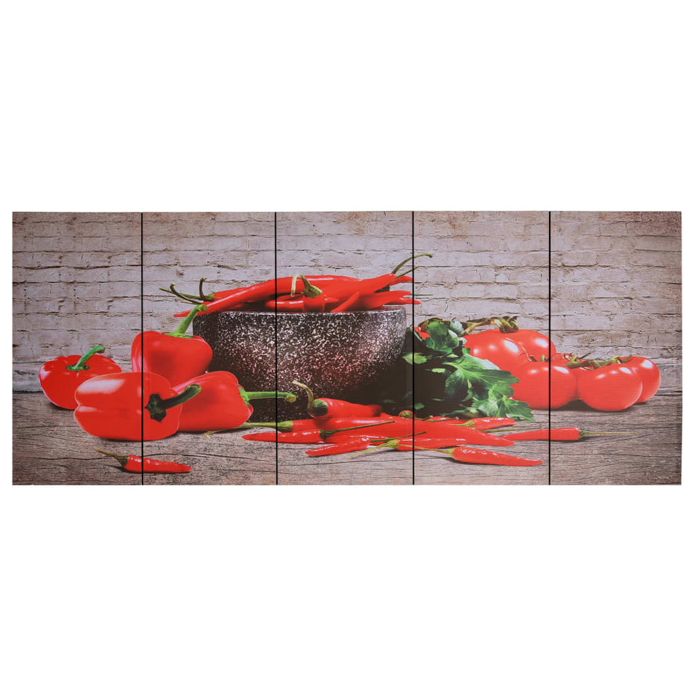 Jeu de tableau sur toile paprikas multicolore 200x80 cm