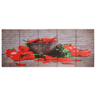 Jeu de tableau sur toile paprikas multicolore 150x60 cm