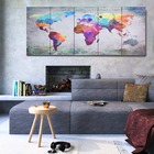 Jeu de tableau sur toile carte du monde multicolore 200x80 cm