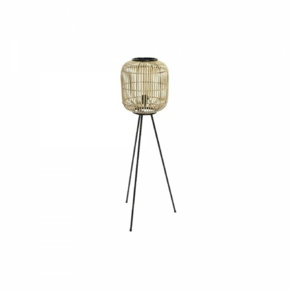 Lampadaire  noir métal marron bambou (31 x 31 x 116 cm)